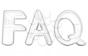 FAQ 3d red text on a white background