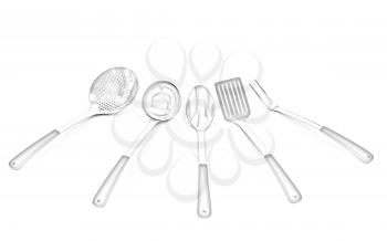 cutlery on white background 