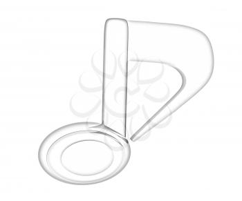 Music note on a white background