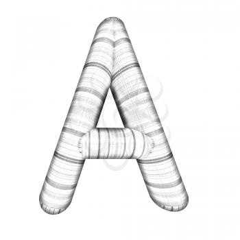 Wooden Alphabet. Letter A on a white background