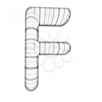Wooden Alphabet. Letter F on a white background