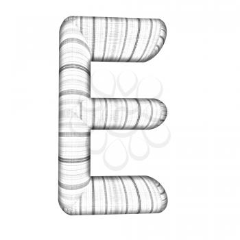 Wooden Alphabet. Letter E on a white background