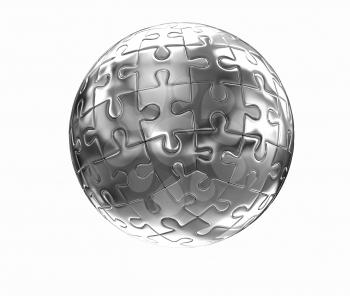 Puzzle abstract sphere on a white background