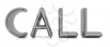 3d illustration of text 'call', search engine optimization symbol