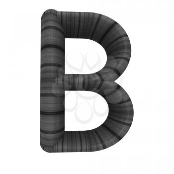 Wooden Alphabet. Letter B on a white background