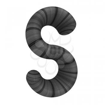 Wooden Alphabet. Letter S on a white background