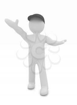3d philosopher, orator on a white background