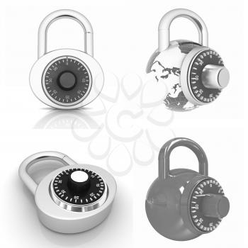 Lock set on a white background