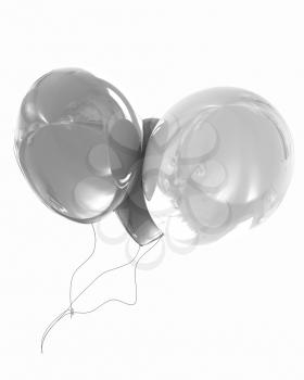 Color glossy balloons isolated on white 