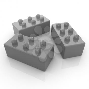Building blocks on white 