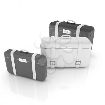 travel bags on white 