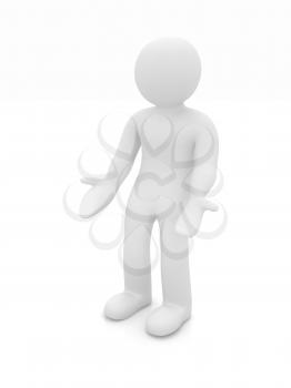 3d man isolated on white. Series: human emotions - indignation and perplexed