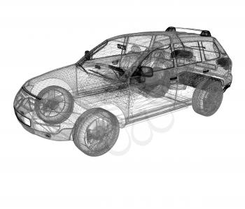 Model cars. 3d render 