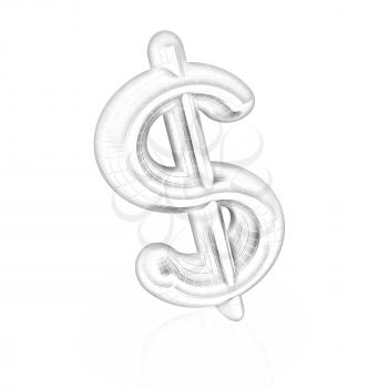 Dollar sign on white background 