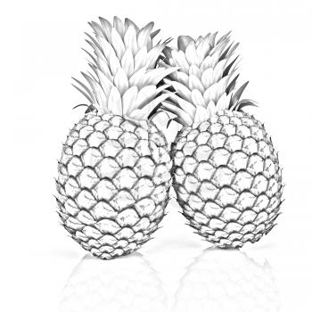 pineapples on a white background