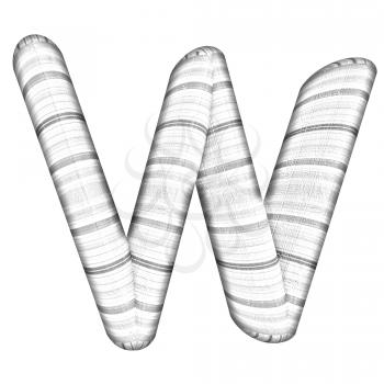 Wooden Alphabet. Letter W on a white background