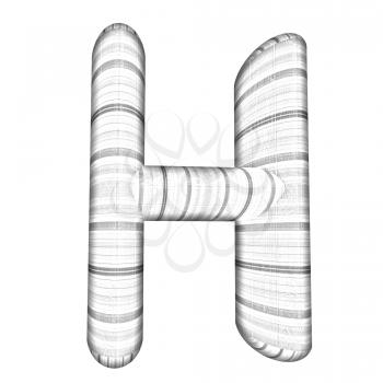 Wooden Alphabet. Letter H on a white background