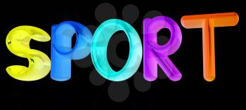 3d colorful text sport on a black background
