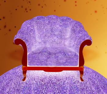 Herbal armchair against the background the starry sky