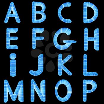 Wooden Alphabet set on a black background
