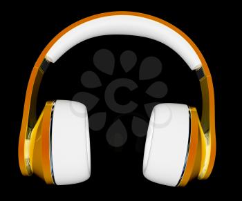 3d illustration of blue headphones on white background. This is the best detail renderer 