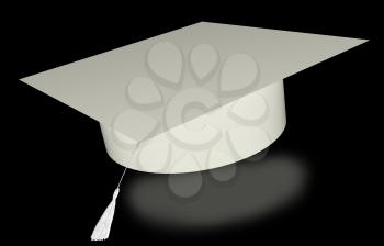 Graduation hat on a white background