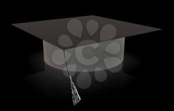 White graduation hat on a white background