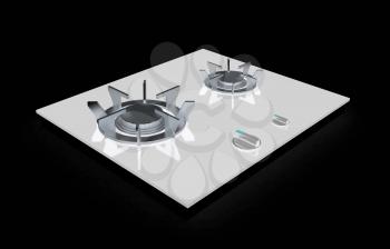 3d gas-stove on a white background