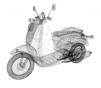Vintage Retro Moped. 3d model