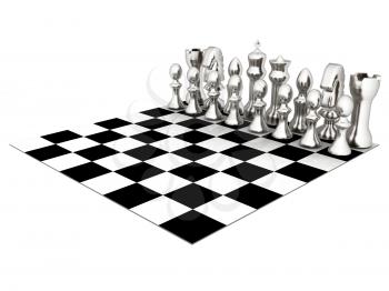 Chessboard with chess pieces
