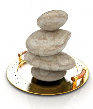 Spa stones on tray