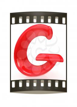 Alphabet on white background. Letter G on a white background. The film strip