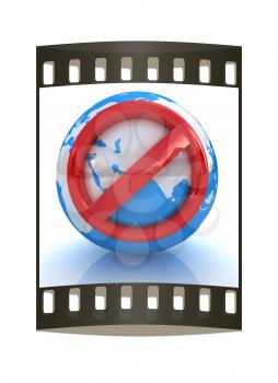 Internet Computer Protection concept. On a white background. The film strip