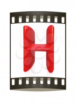 Alphabet on white background. Letter H on a white background. The film strip