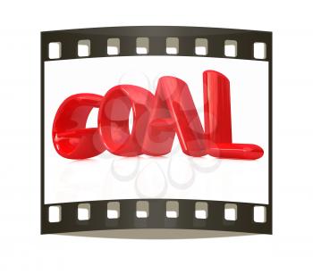 The word Goal on a white background. The film strip