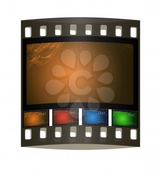 Modern business card with glow. The film strip