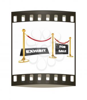 Exhibition on a white background. The film strip