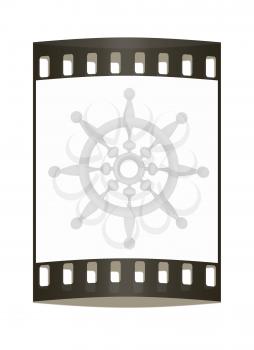 Steering wheel on a white background. The film strip
