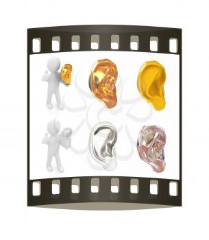 Ear set on a white background. The film strip