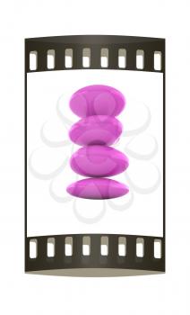 Spa stones. 3d icon. The film strip