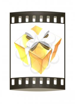 Gifts with ribbon. The film strip