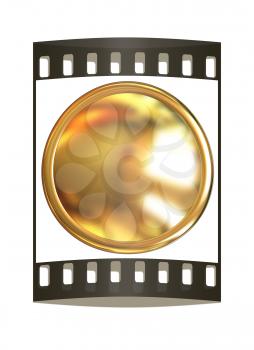 Gold button. The film strip