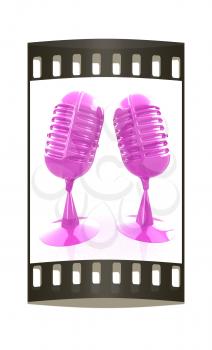 Glossy microphones. The film strip