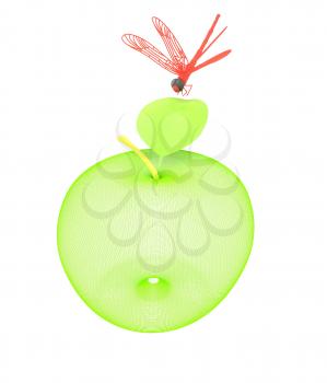 Dragonfly on apple