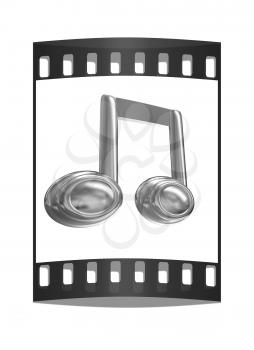 Music note on a white background. The film strip