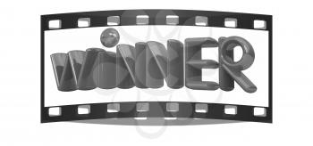 The word Winner on a white background. The film strip