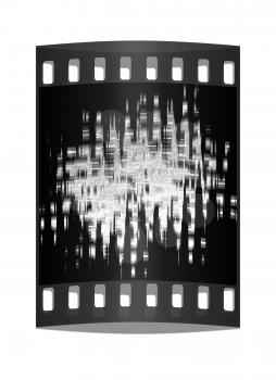 digital darkness background (white and blue). The film strip