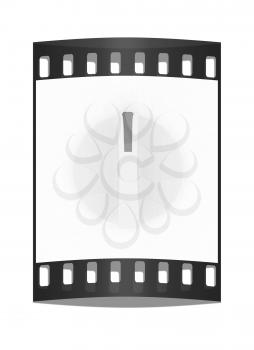 3d white knob on white background. The film strip