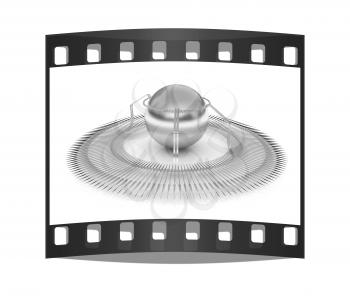 3d fantastic object with the ball. The film strip