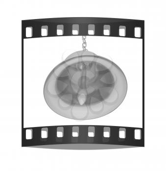 Gold bell on a white background. The film strip
